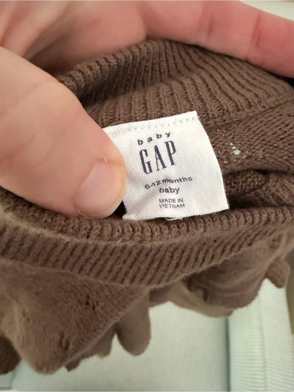 GAP Chocolate Brown Ruffle Shoulder Turtleneck Sweater - 12M